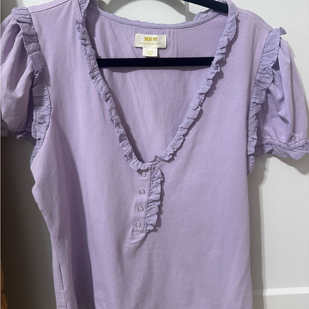 Maeve Light Purple Ruffle Blouse